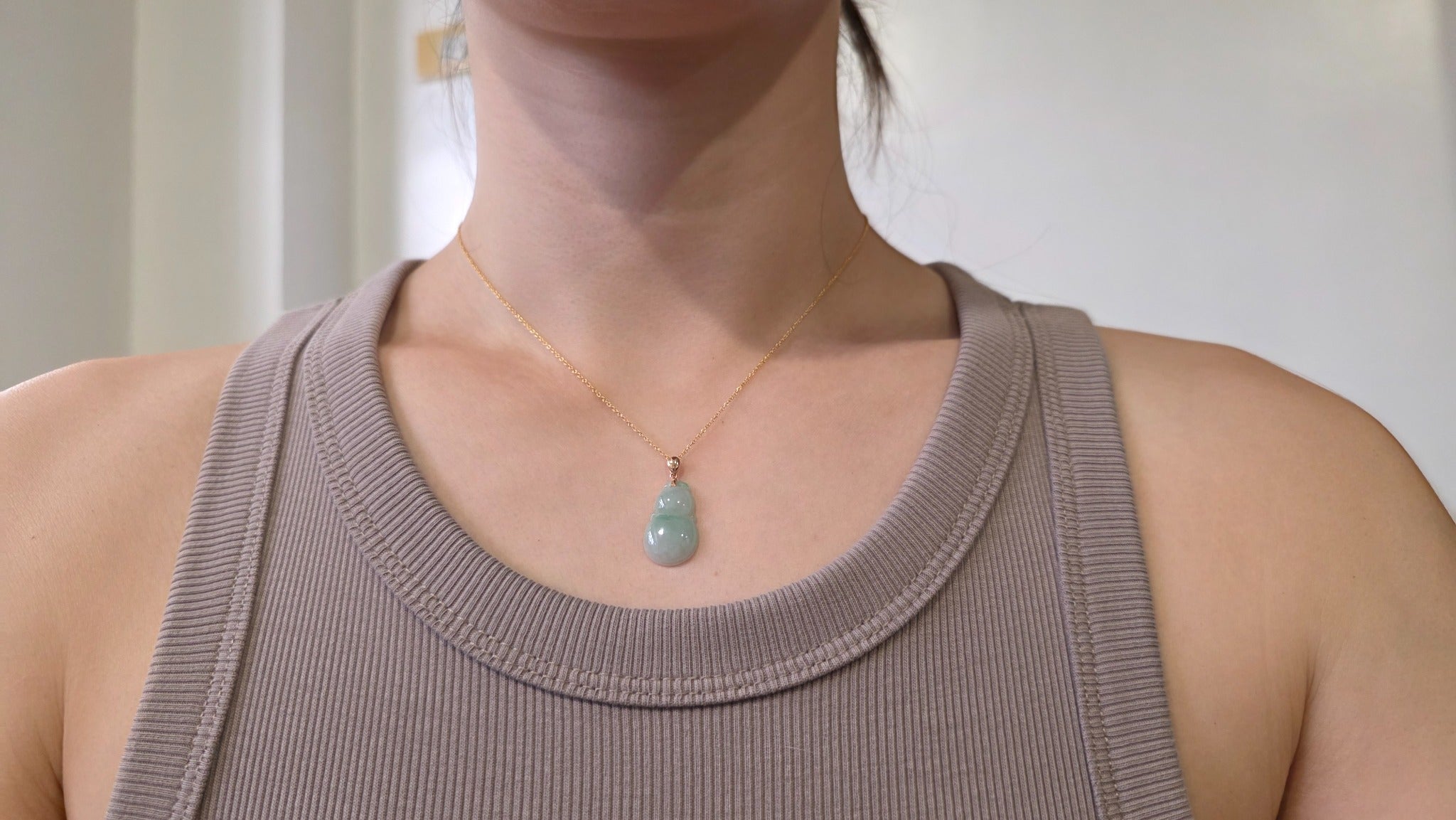 Genuine Jade Hulu Pendant Necklace