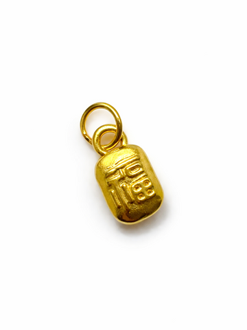 24K Gold Lucky Bar Charm