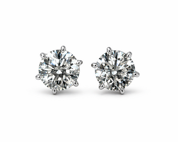 1.40 Total Carats Natural Diamond Stud Earrings