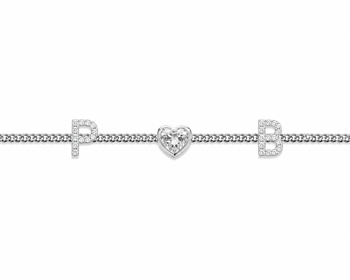Custom 2-Letters Initial Heart Bracelet