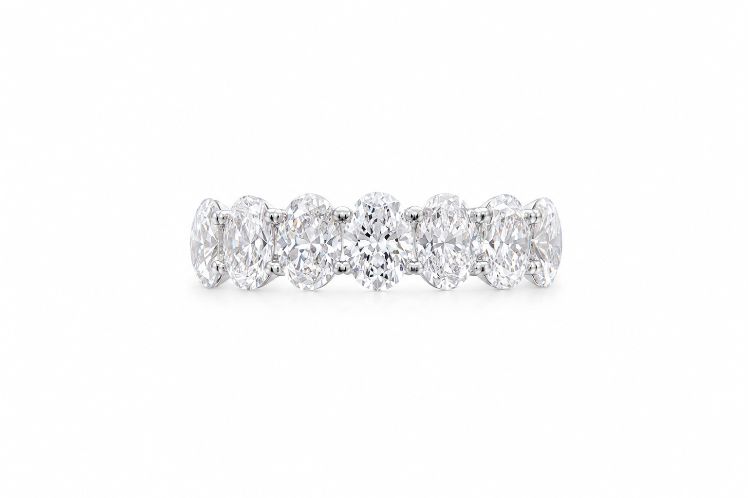 Oval Cut Diamond Half Eternity Ring