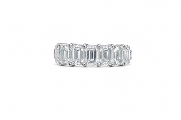 Emerald Cut Half Eternity Ring