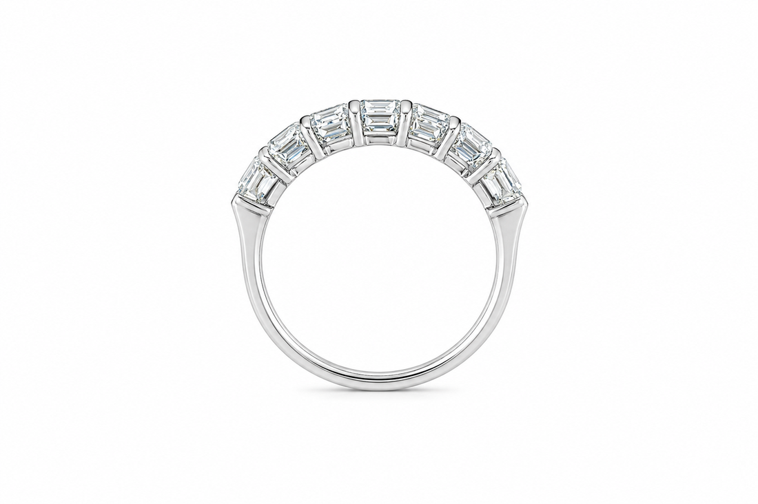 Emerald Cut Half Eternity Ring