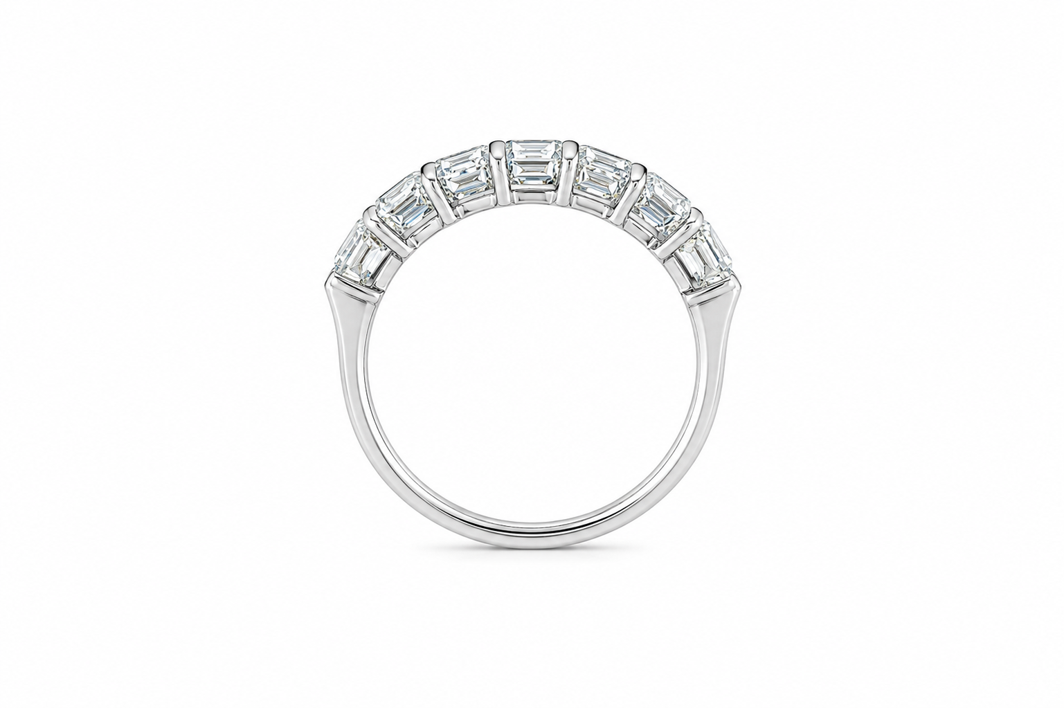 Emerald Cut Half Eternity Ring