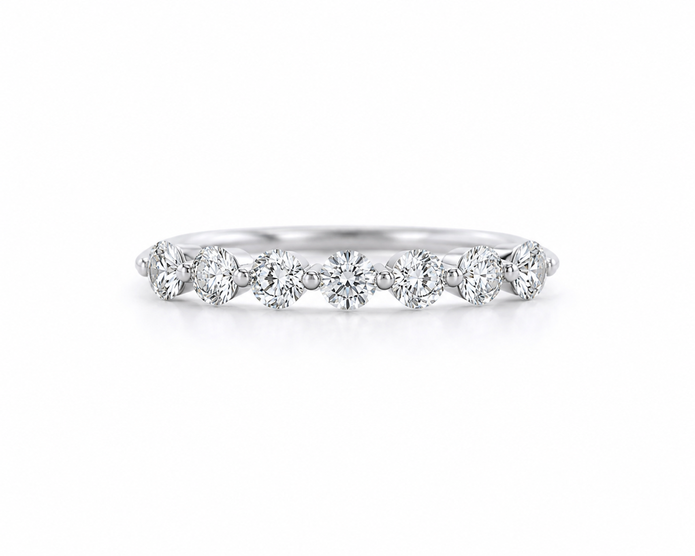 Round Brilliant Diamond Half Eternity Ring