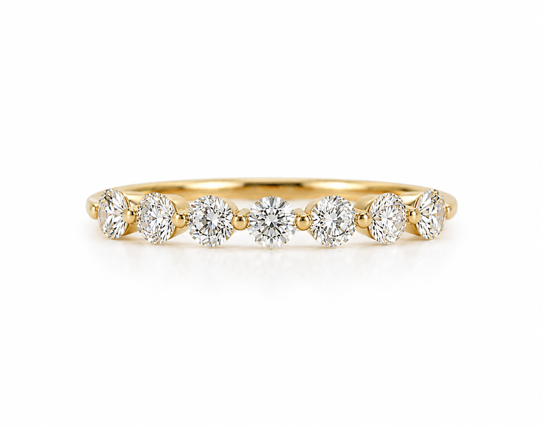 Round Brilliant Diamond Half Eternity Ring