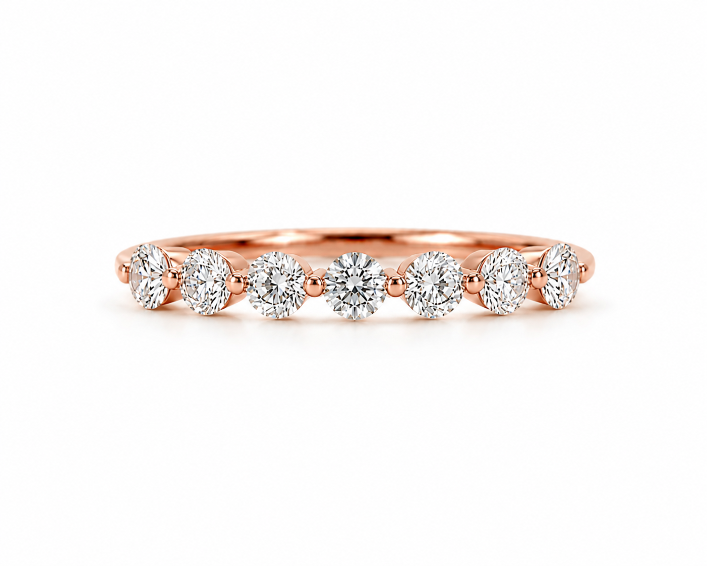 Round Brilliant Diamond Half Eternity Ring