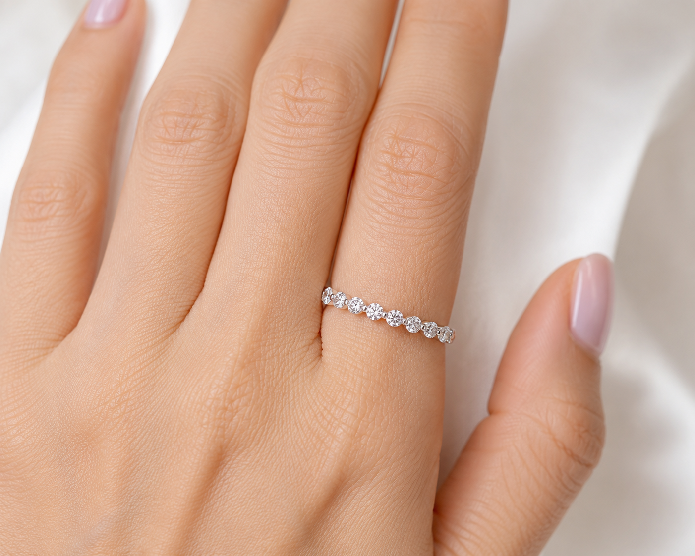 Round Brilliant Diamond Half Eternity Ring
