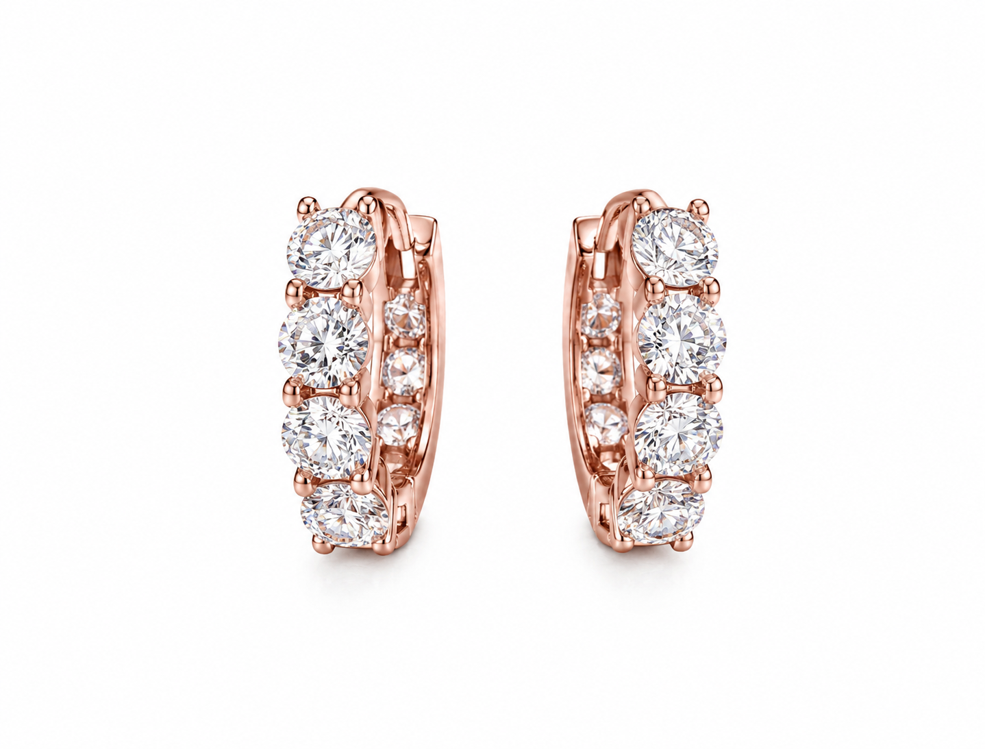 Diamond Huggie Hoop Earrings