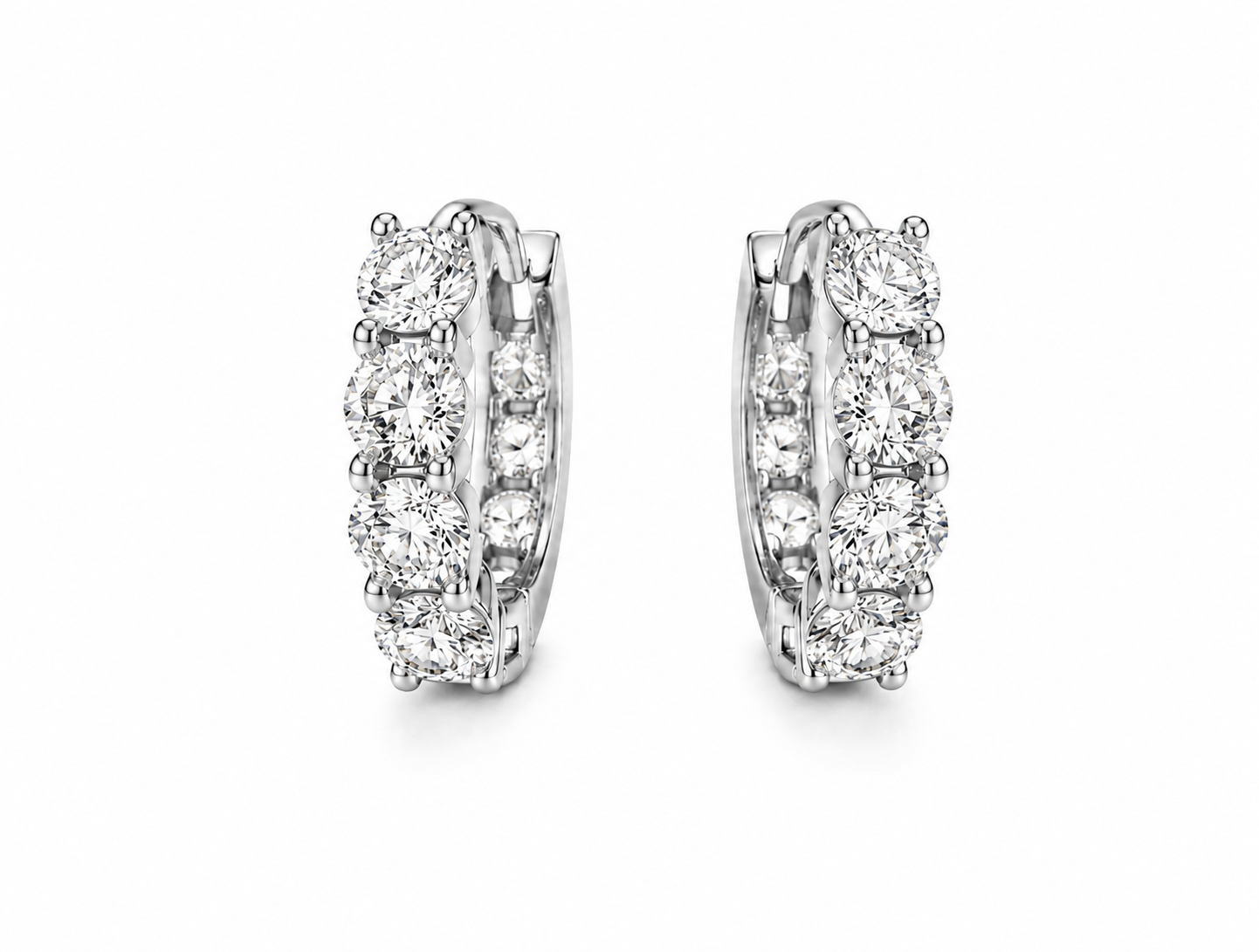 Diamond Huggie Hoop Earrings