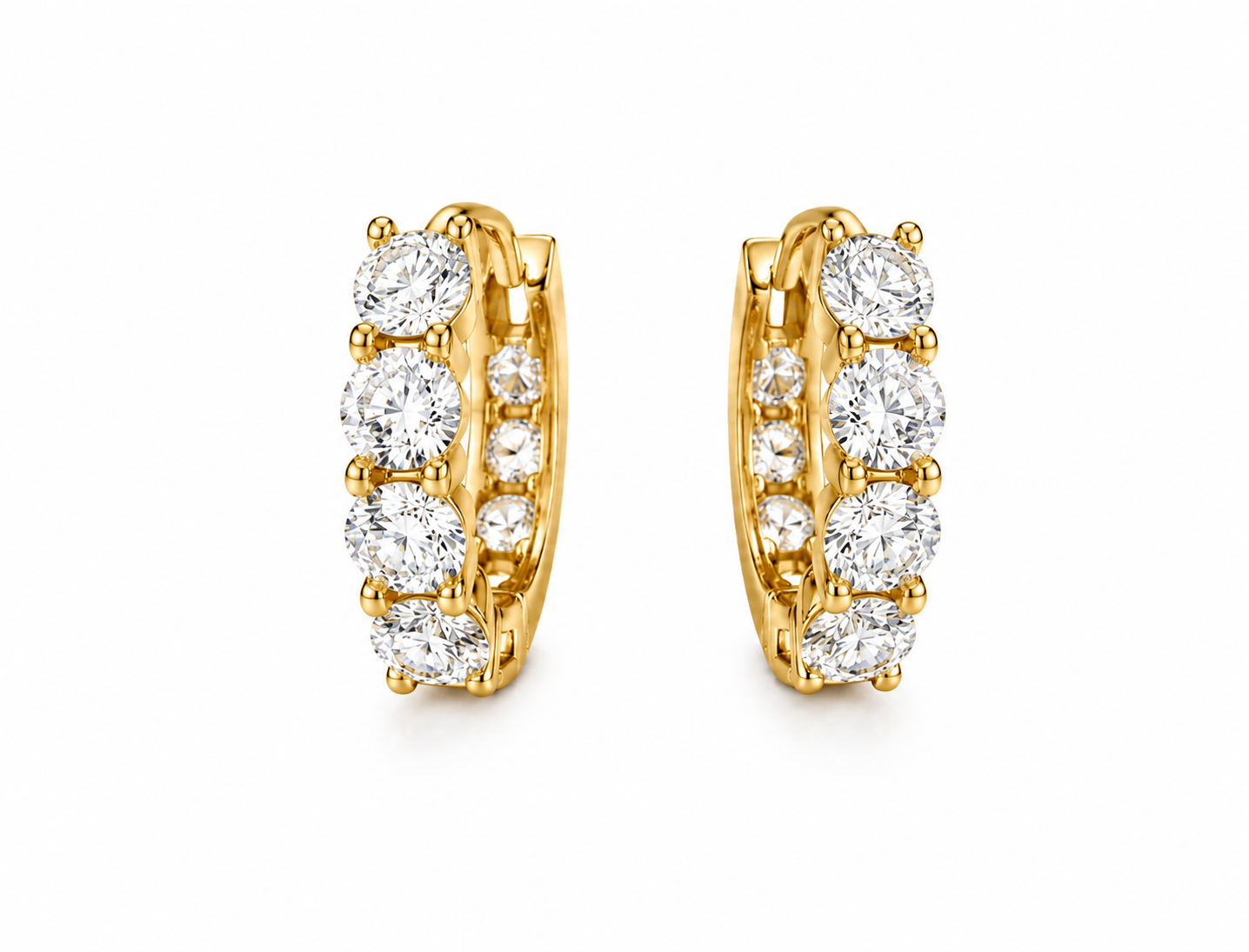 Diamond Huggie Hoop Earrings