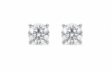 0.60 Total Carats Round Brilliant Natural Diamond Stud Earrings