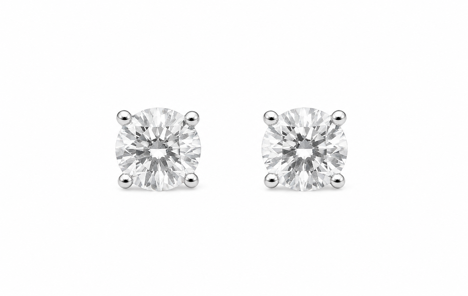 0.40 Total Carats Round Brilliant Natural Diamond Stud Earrings