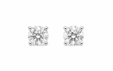 0.40 Total Carats Round Brilliant Natural Diamond Stud Earrings
