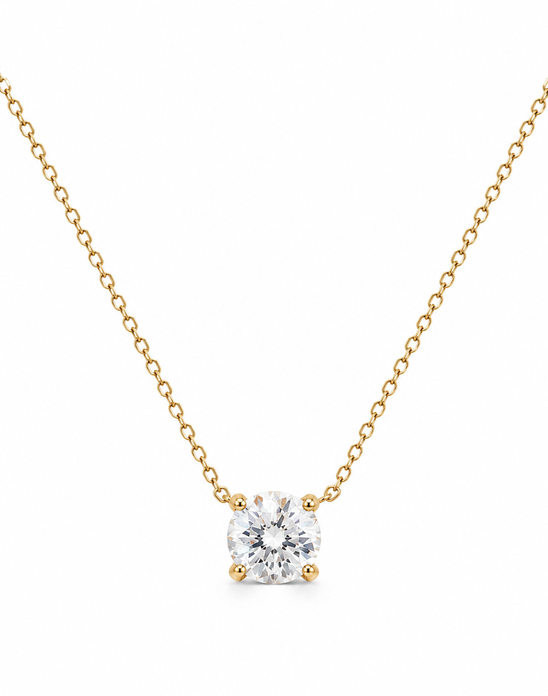 1 Carat Natural Diamond Solitaire Necklace