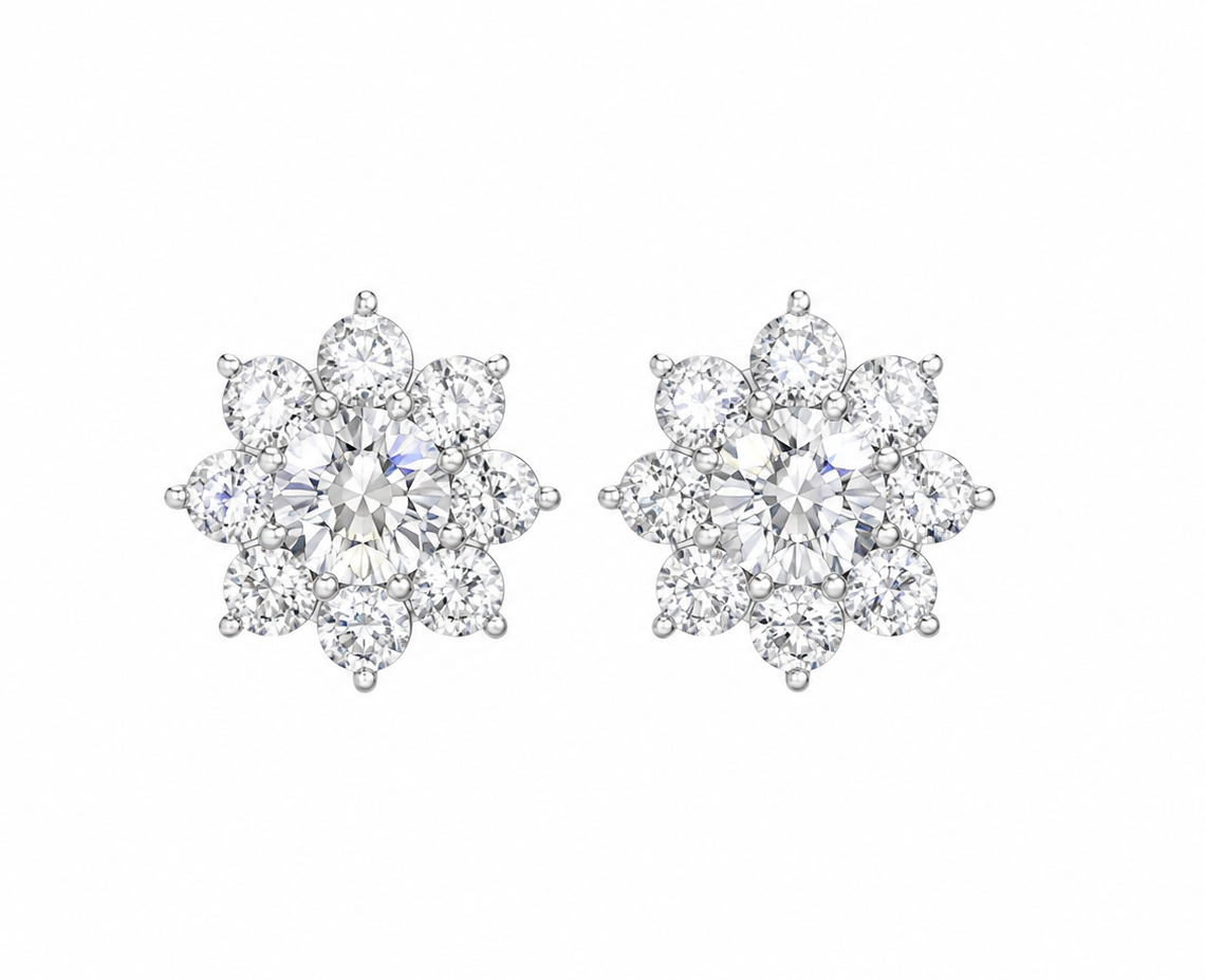 Small Rositas Diamond Stud Earrings