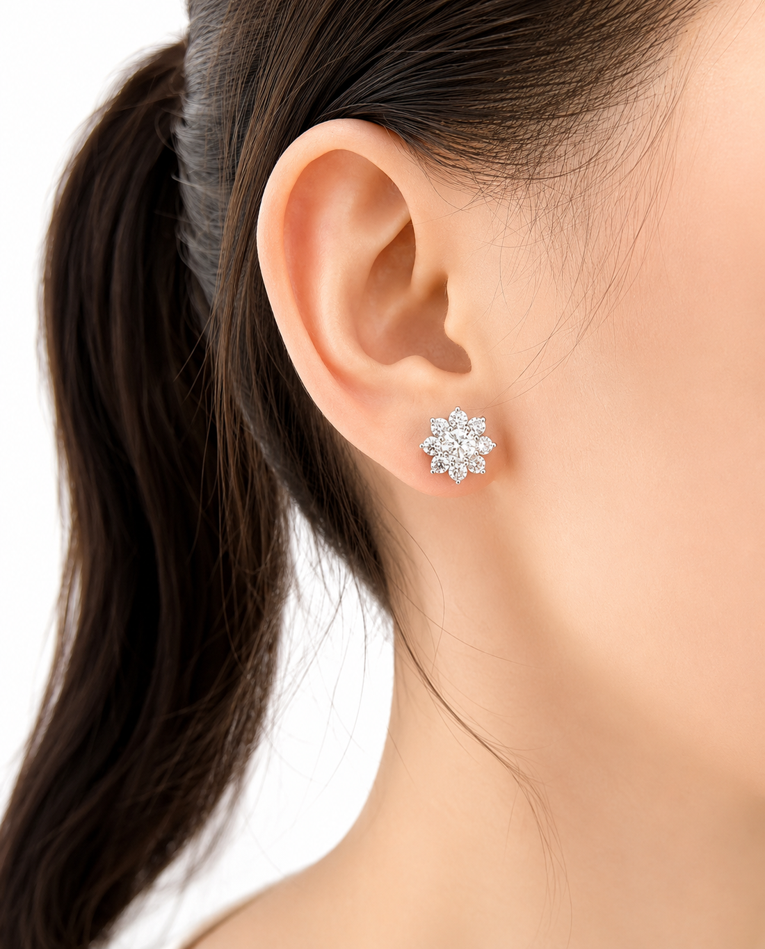 Large Rositas Diamond Stud Earrings