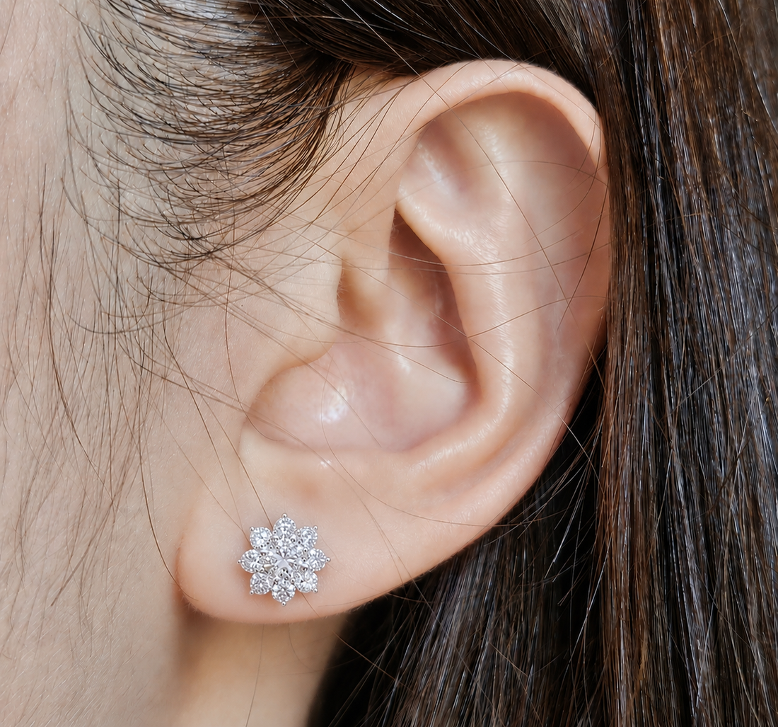 Small Rositas Diamond Stud Earrings