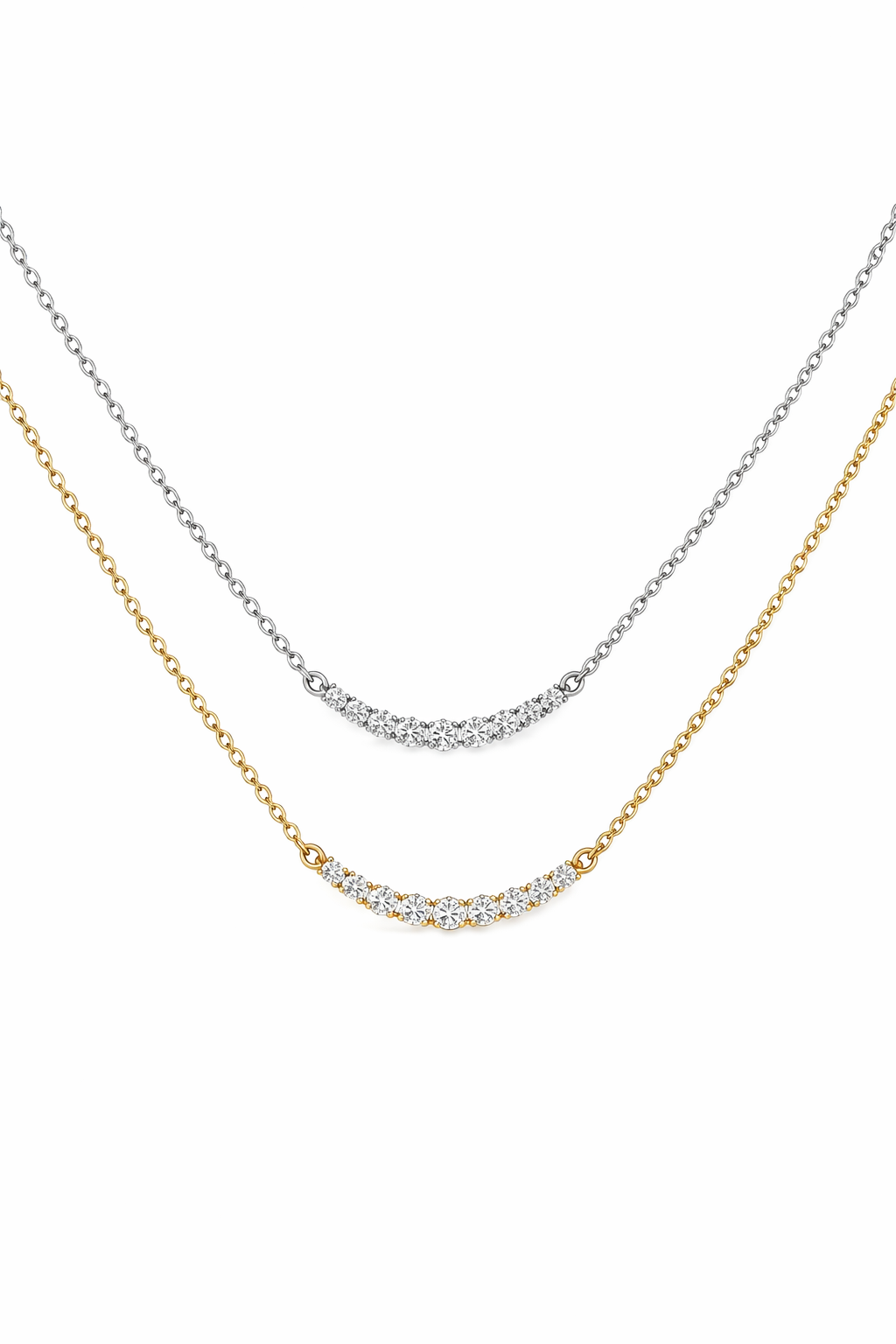 Curved Diamond Necklace