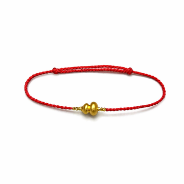 24K Gold Hulu on red String Bracelet