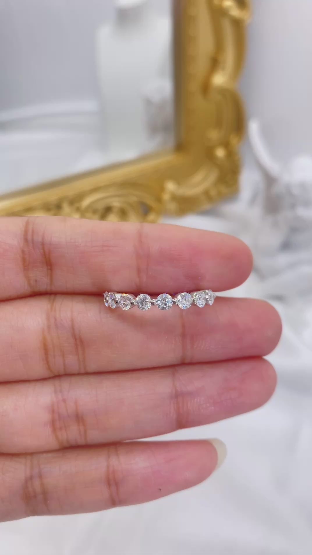 Round Brilliant Diamond Half Eternity Ring