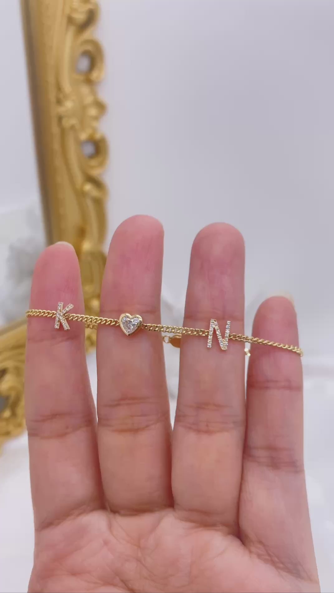 Custom 2-Letters Initial Heart Bracelet