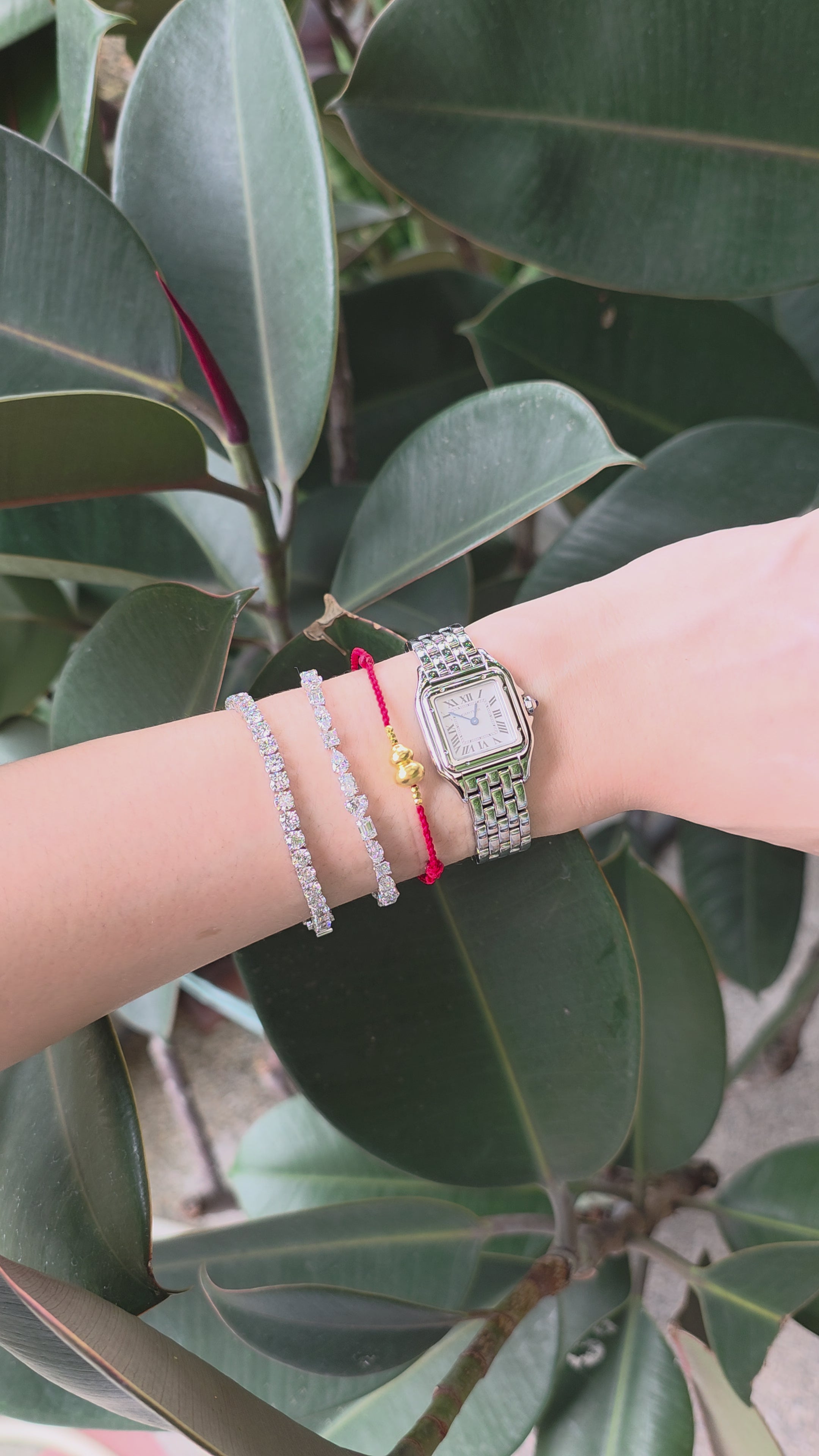 24K Gold Hulu on red String Bracelet
