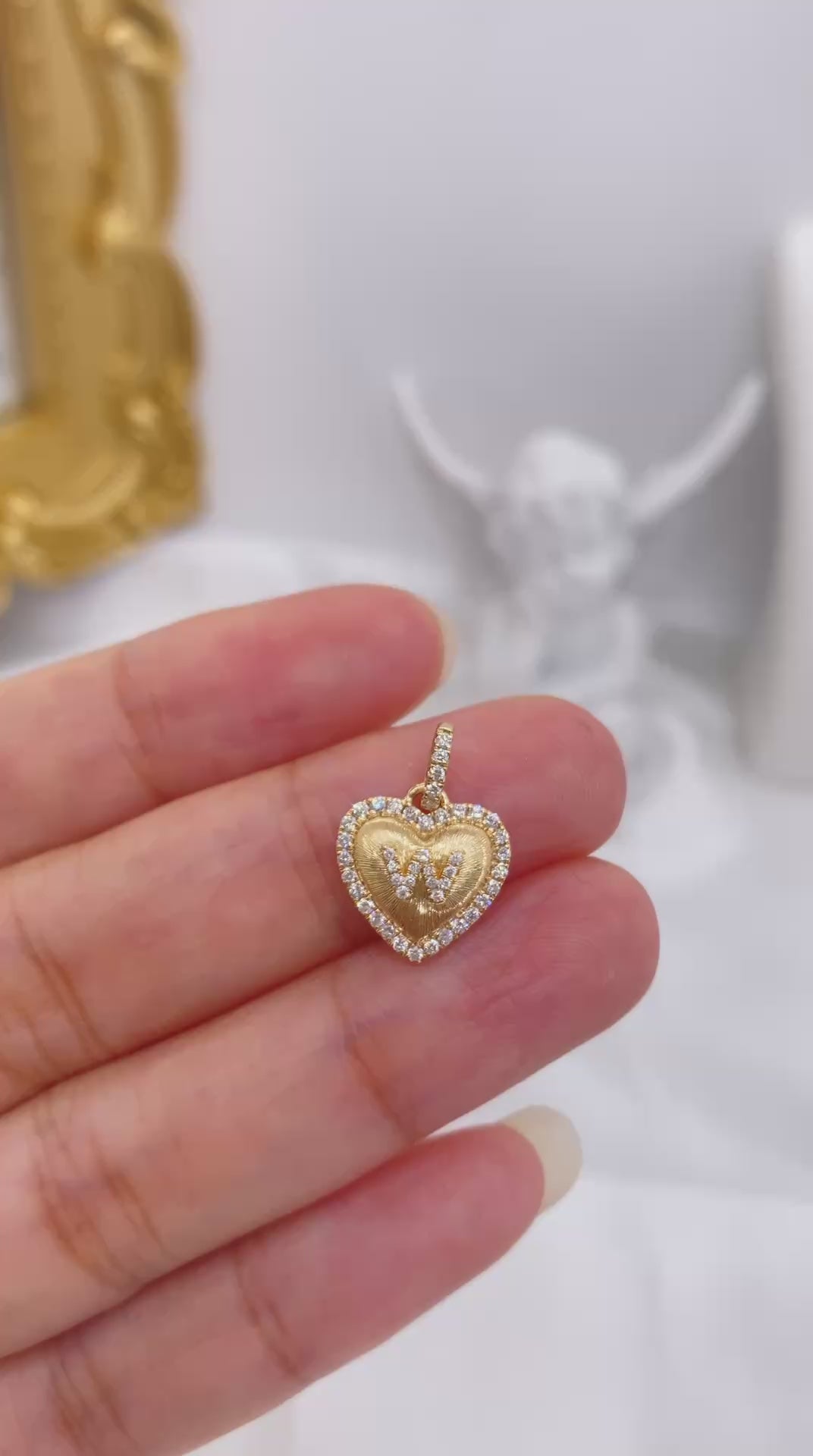 Initial Heart Diamond Pendant